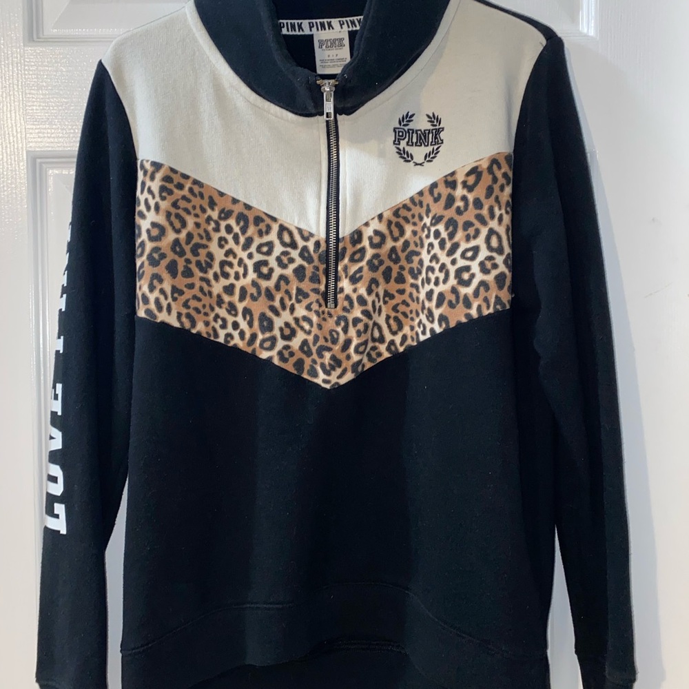PINK Victoria's Secret Black and Cream Jacket
